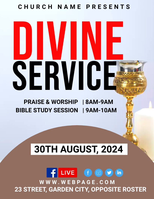 Divine service Flyer (US Letter) template