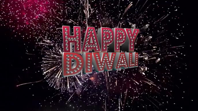 Diwali background with Firework Video copertina Facebook (16:9) template