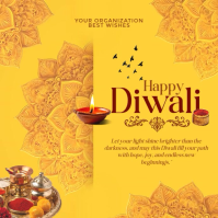 Orange Diwali Celebration Quadrat Template