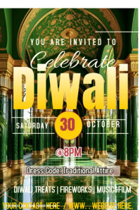 Diwali celebrate poster template design Banner 4' × 6'