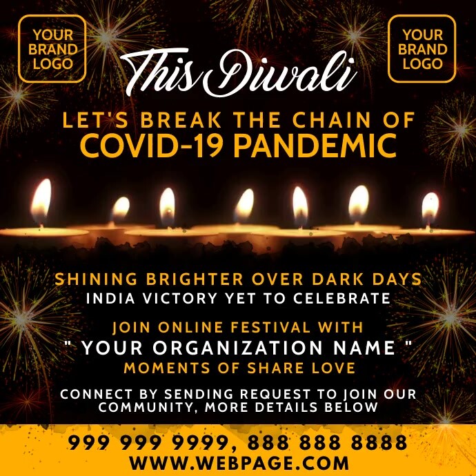 Diwali Celebration Covid 19 Video Template Postermywall