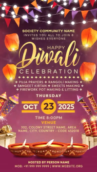 Diwali Celebration Invitation Template Instagram Story