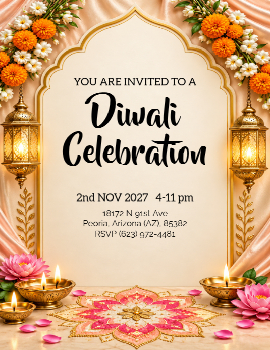 Diwali Celebration Party Invitation Template | PosterMyWall