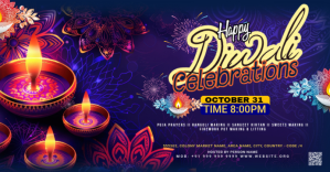 Lilla Diwali Celebrations ปกอีเวนต์บน Facebook Template