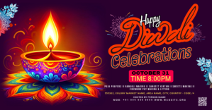 Purple Diwali Celebrations Facebook begivenhed cover Template