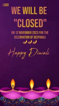 Diwali closing notice template (1) Instagram Story