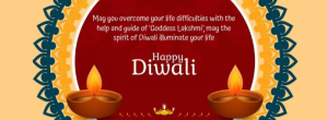Red Diwali Blessings Facebook-coverfoto Template