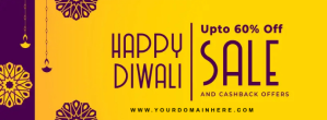 Yellow Diwali Sale Facebook-coverfoto Template