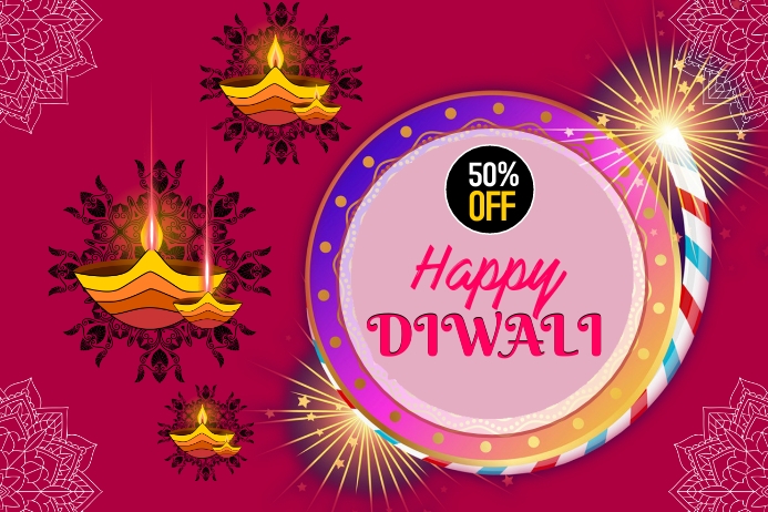 Diwali Banner 4' × 6' template