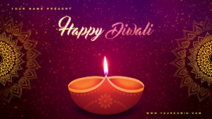 Purple Diwali Celebration Video copertina Facebook Template