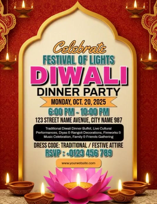 Diwali Dinner Ads Template | PosterMyWall