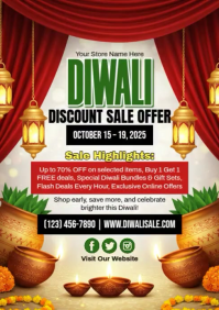 Diwali Discount Sale A4 template