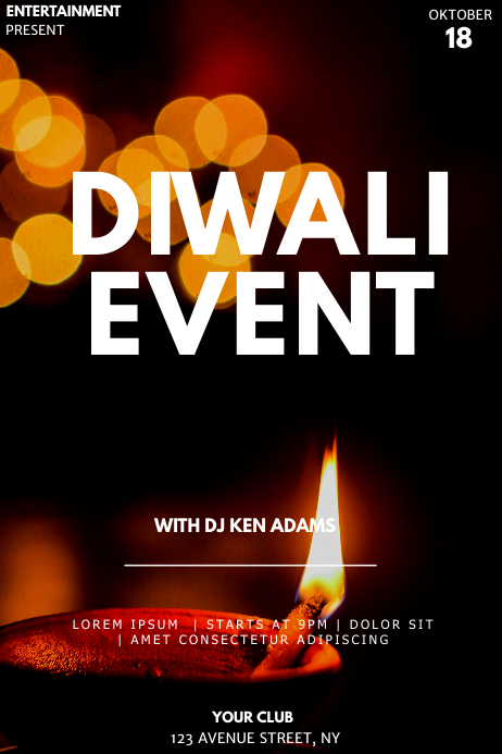 Diwali Event Party Flyer Template Postermywall
