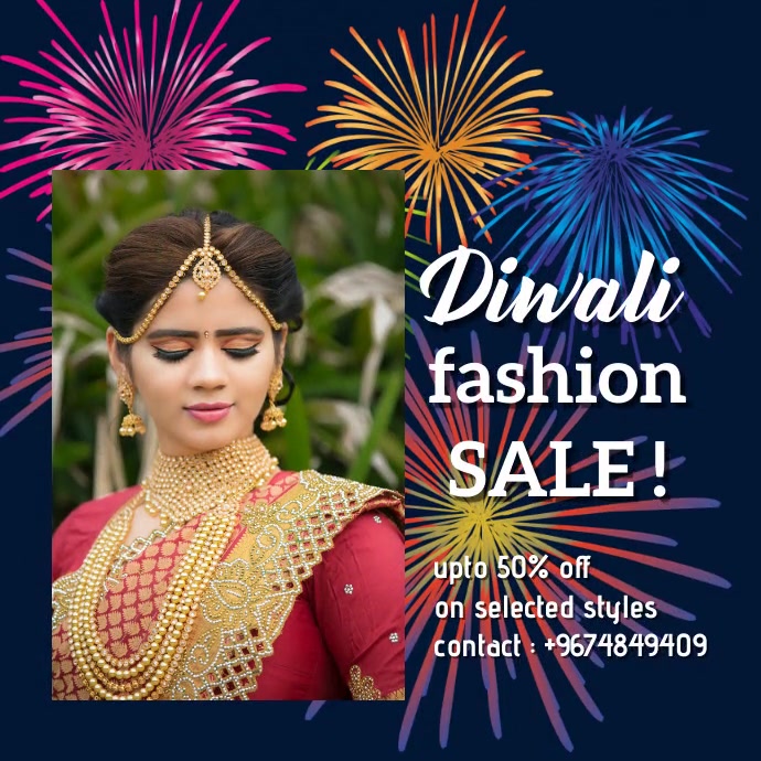 diwali fashion sale post Квадрат (1 : 1) template