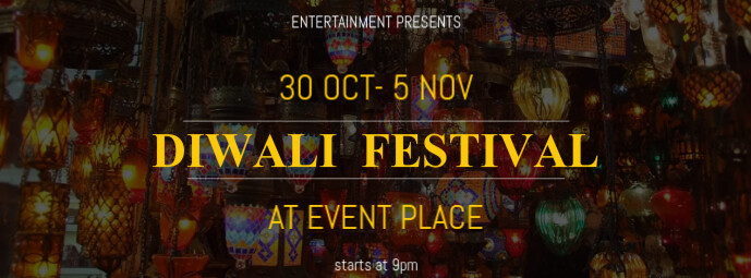 diwali festival facebook cover template postermywall
