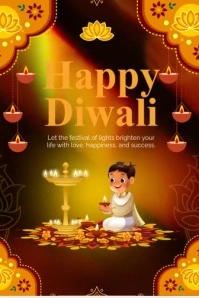 Diwali Festival Invitation Poster template