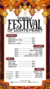 Diwali Festival of Lights Feast Instagram Story template