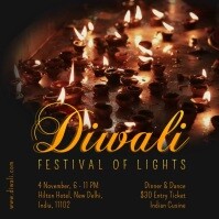 Diwali Festival of Lights Video Poster Template Square (1:1)