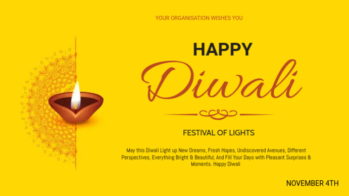 Diwali Flyer Apresentação (16:9) template