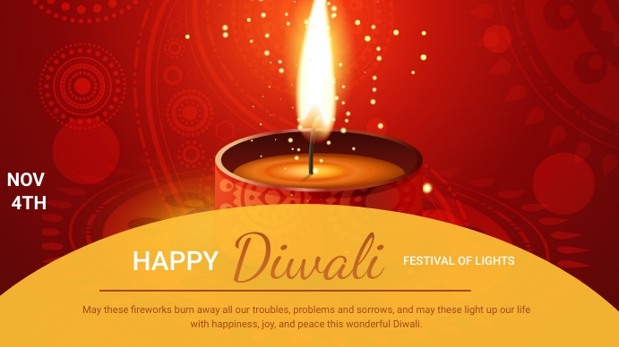 Diwali flyers Pagtatanghal (16:9) template