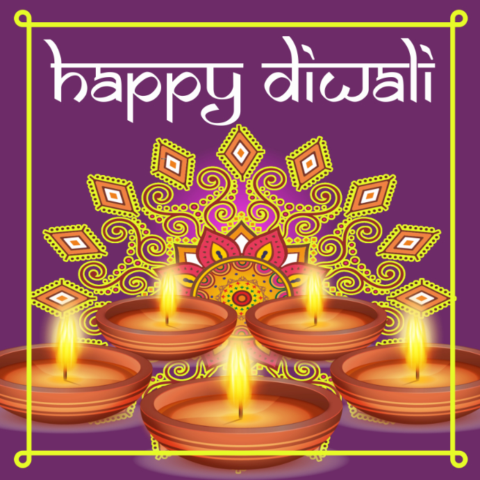 Diwali Greeting card Publicação no Instagram template