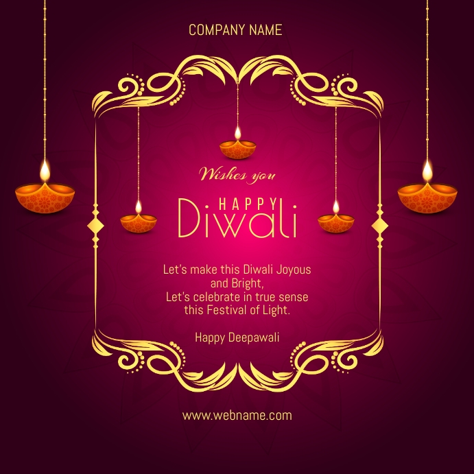 diwali greetings card Persegi (1:1) template