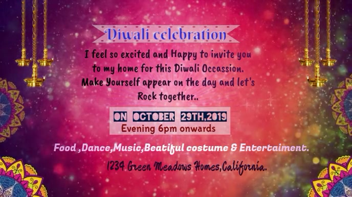 Diwali Invitation Animated Gif Template Postermywall