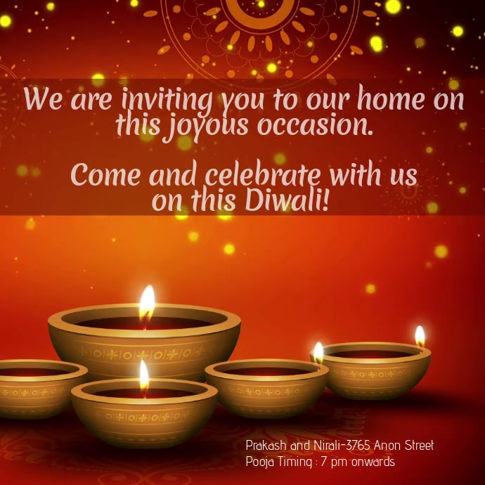 Diwali Invitation Happy Diwali Template PosterMyWall