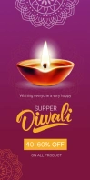 Diwali Offer Roll Up Banner 3' × 6' template