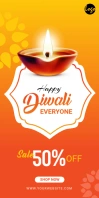 Diwali Offer Roll Up Banner 3' × 6' template