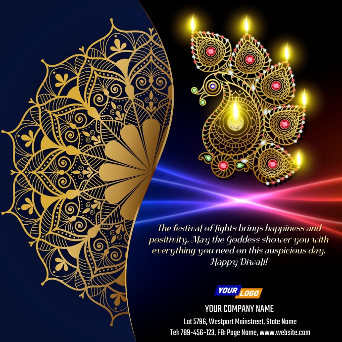 Diwali Online greeting card template PosterMyWall