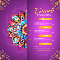 Diwali restaurant menu Vierkant (1:1) template