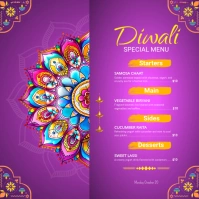Diwali restaurant menu Square (1:1) template