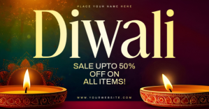 Diwali sale flyer Facebook-annonce template