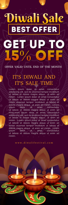 Diwali Sale - Roll Up Banner (2ft x 6ft) template