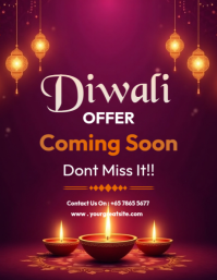 Purple Diwali Offer Announcement Volante Template
