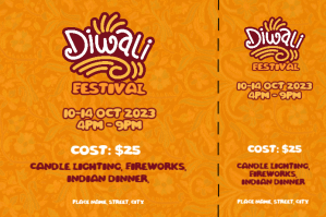 Diwali ticket Etykieta template