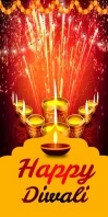 diwali video ads flyer Roll Up Banner 3' × 6' template