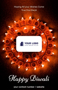 Diwali Wishes Flyer Half Page Wide template