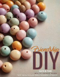 DIY Friendship Bracelet Workshop Poster – Soft Craft Aesthetic Flyer (US-Letter) template
