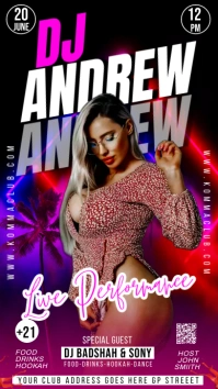 dj andrew live performance template Instagram Story