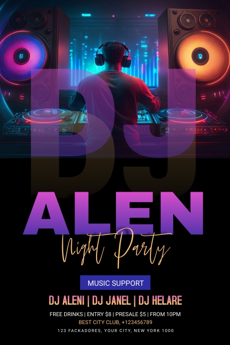 Dj Design Printable Dj artist template | PosterMyWall