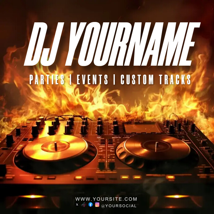 DJ banner, facebook dj banner, social media b Template | PosterMyWall