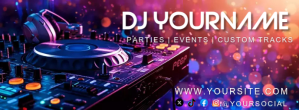 Purple DJ Event Promotion Portada de Facebook Template