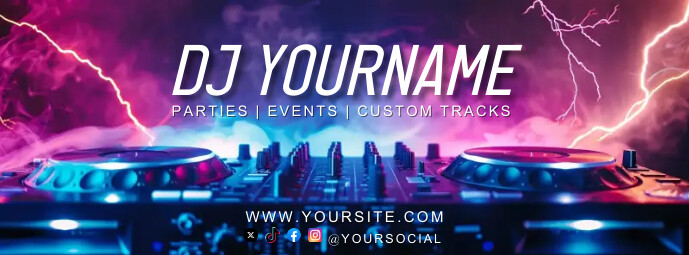 DJ banner, facebook dj banner, social media b template