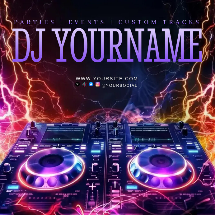DJ banner, facebook dj banner, social media b Instagram Post template
