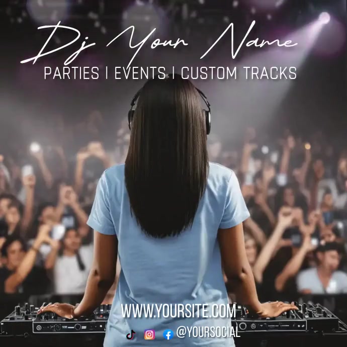 DJ banner, facebook dj banner, social media b Wpis na Instagrama template