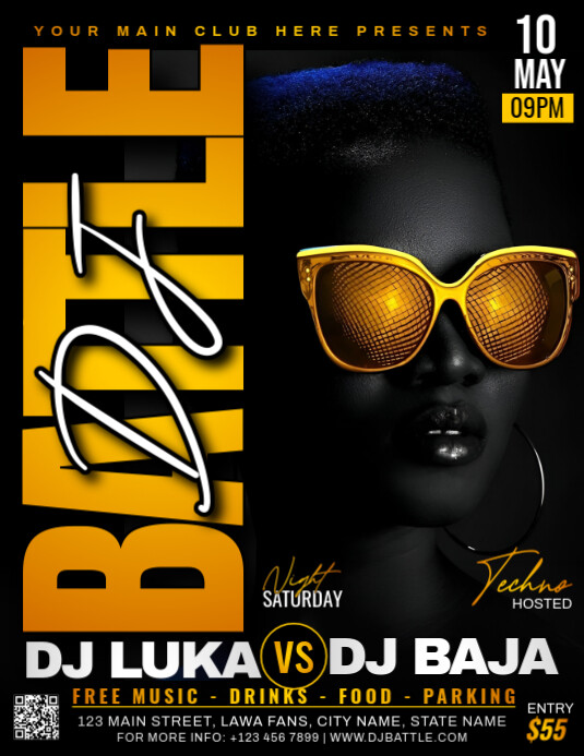 Dj Battle Flyer (US Letter) template