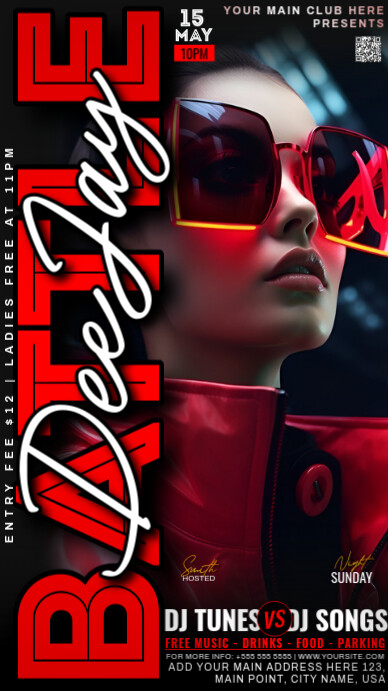 Dj Battle Ecrã digital (9:16) template