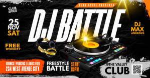 Dj battle event flyer template Facebook event cover